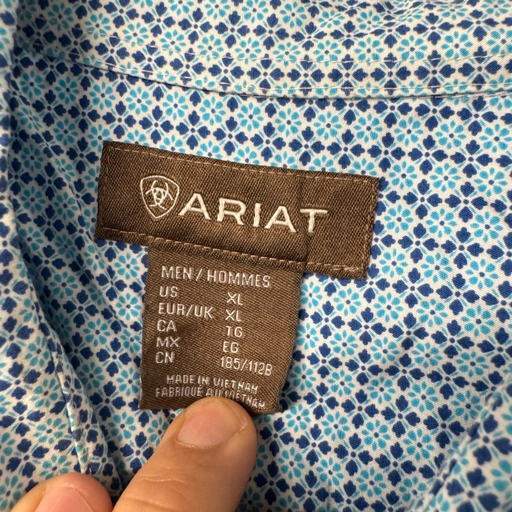 Ariat Men's Blue Patterned Shirt